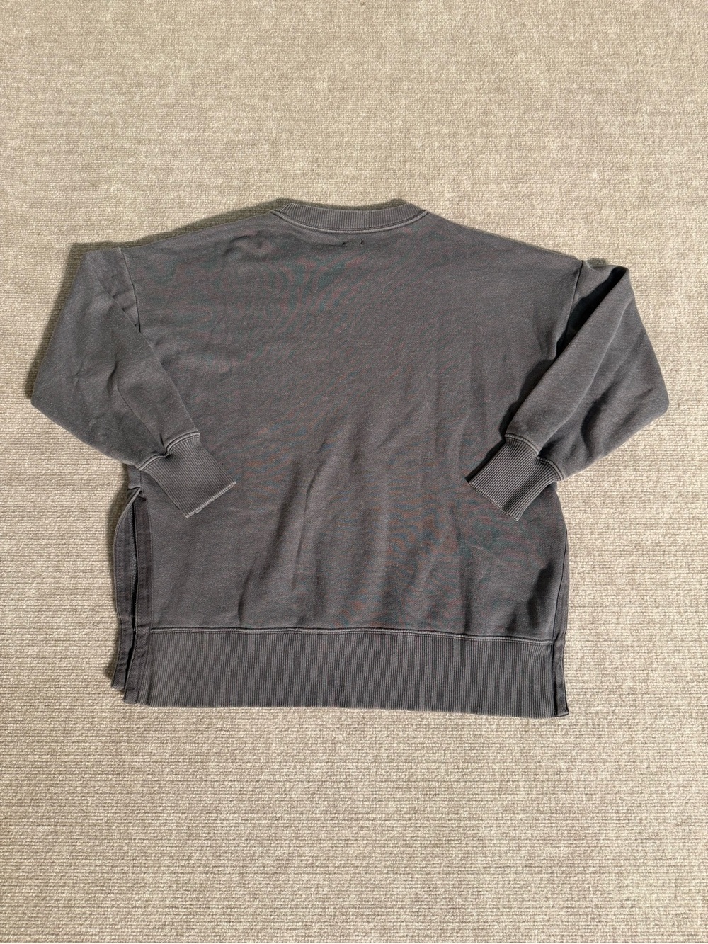 Aerie Women’s Charcoal Gray Cozy Split Hem Oversized Crewneck Sweatshirt - XS - Picture 5 of 5